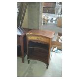 Curved single drawer end table nice shape