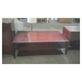 Three tier coffee table has wear 52x30x21