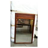 Wall mirror with beveled edge, wood framed - 29 x