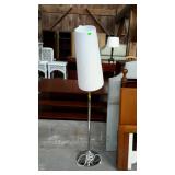 Chrome based floor lamp with cloth shade - 65"