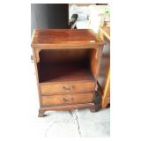 Two drawer night stand. Has damage on bottom