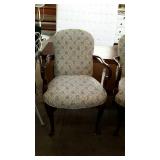 Queen Anne footed arm chair with Asian theme