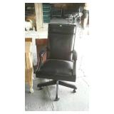 Executives office chair, black faux leather -