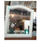 Upholstered wall hanging wall decor mirror