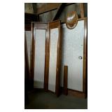 Three piece privacy screen with center door.