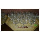 Cumbria Crystal stemware. English crystal. Tray