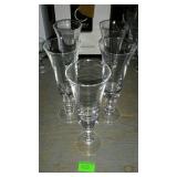 Lot of five tall pieces of stemware.