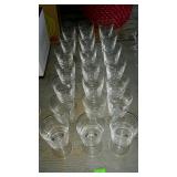 Group of 21 water goblets. 5.5" high.
