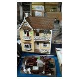 Doll house with some doll furniture - needs