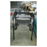 Folding medical walker with seat