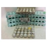 Golf Balls, eight egg cartons of used golf balls