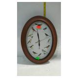 Quartz wall clock, battery operated chirpping bird