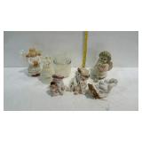 Angel figurines - tray lot, includes one bell, and
