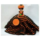 Doll - Bed pillow style with crocheted dress, hat,