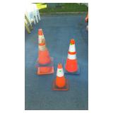 Set of four traffic safety cones, seller code IN