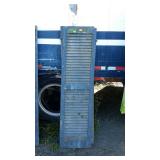 Group of two green wooden shutters, measure