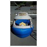 Kids boat shaped sand box, measures 56 inches