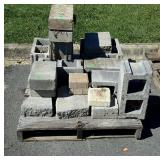 Skid of concrete blocks