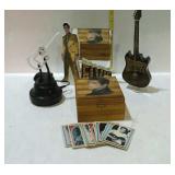 Elvis lot - guitar music box, dresser box, trading