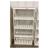 Wall unit storage shelf, white with slat wood