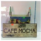 Home decor - "Cafe Mocha" wall plaque, & rooster