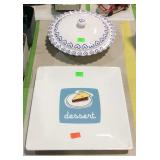 Dishware - covered pie plate, and 13.5" square