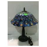 Contemporary accent lamp - metal based with slag