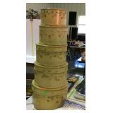 Home decor nest of five storage boxes, lightweight