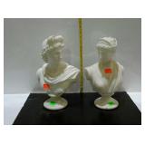 Alabaster busts, Roman style man and woman