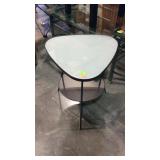 Contemporary style end stand, metal leg base with