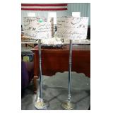 Two Designers Floor Lamps, match set with chrome