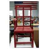 Accent Chair, this youth size red painted wooden