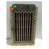Country craft ceramic egg storage / display crate