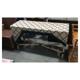Bamboo & wicker sofa table - 52 x 17 x 29