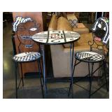 3-pc Folding patio bistro set - metal framed, with
