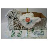 Linens lot- table linens, doilies, embroidery work