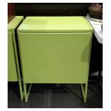 Chartreuse table - metal framed, with one 18" drop