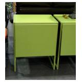 Chartreuse table - metal framed, with one 18" drop