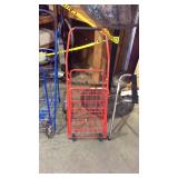 Rolling shopping cart, red