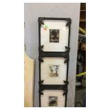 Home decor,  metal framed triple safari scene wall