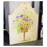 Wall decor - arched top wood panel with floral