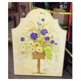 Wall decor - arched top wood panel with floral