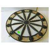 Wall decor - 20" diameter metal framed slag glass