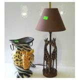 Safari theme home decor - giraffe based table lamp