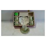 12-pc Asian cups & saucers in box