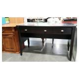 Two drawer writing table with protective plexi-