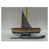 Home decor Sail Boat, with two cloth masts on