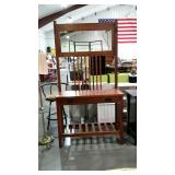 Modern Mission Oak Hall Stand, has the mirror top