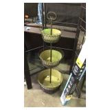 Three tier basket decor planter stand wrought