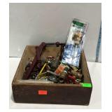 Wooden drawer with misc hardware, valves, etc